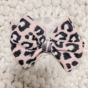 Leopard baby bow headband